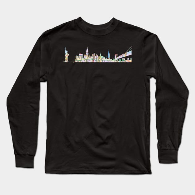 NYC map Long Sleeve T-Shirt by Hook Ink